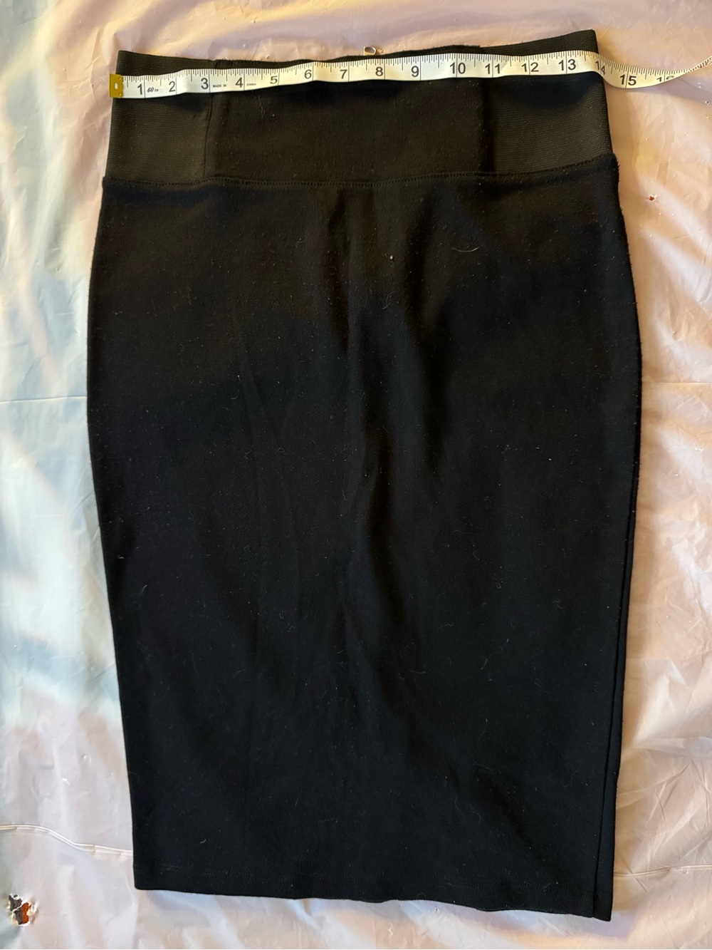 Charlotte Russe Black High Waisted Pencil Skirt Stretch Zipper Midi M